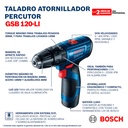 Taladro Percutor/Atornillador inalámbrico Bosch GSB 120-LI con 1 Batería