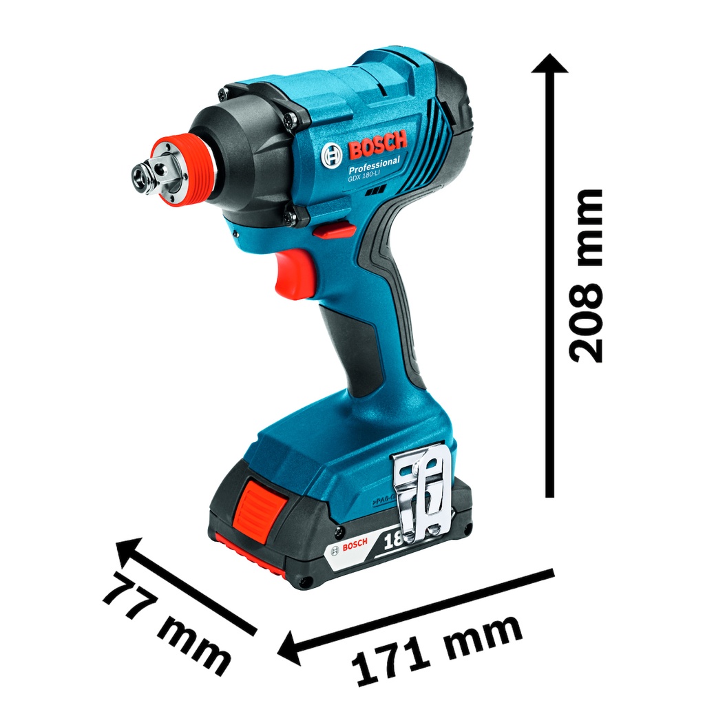 Llave de impacto Bosch GDX 180-LI 18V 2 baterías y maletín