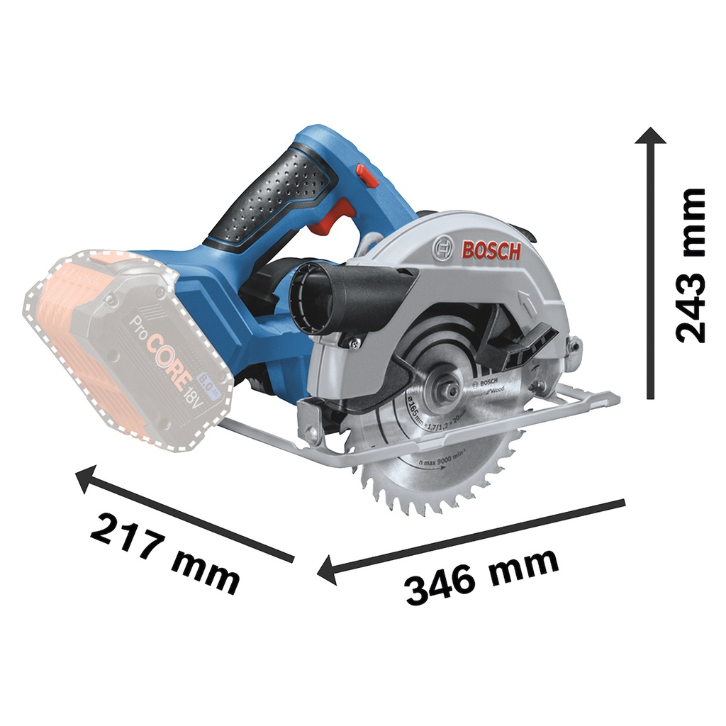 Sierra Circular inalámbrica Bosch GKS 18V-57 18V