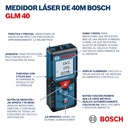 Medidor Láser Bosch GLM 40 alcance 40m con estuche