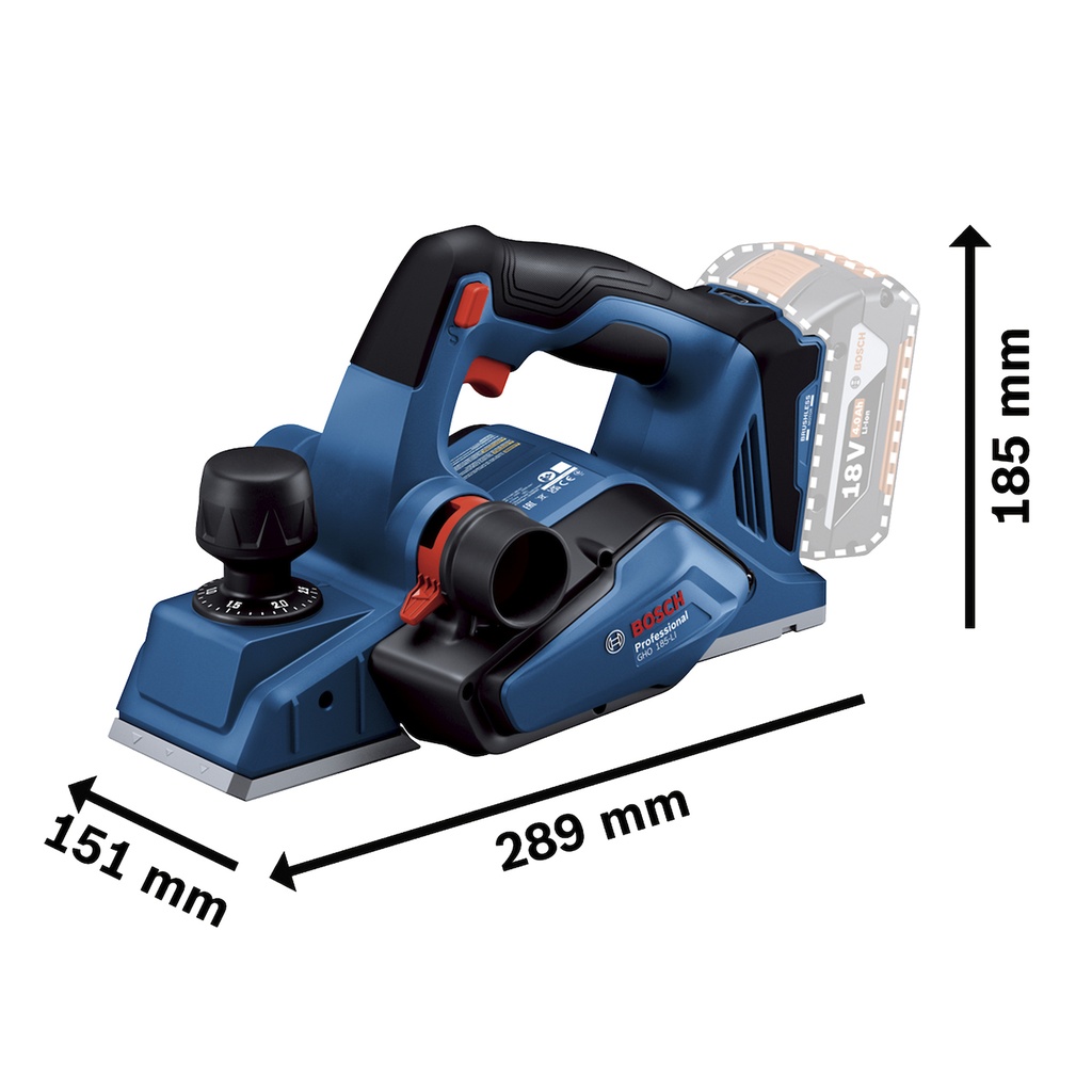 Cepillo inalámbrico Bosch GHO 185-LI 18V Brushless