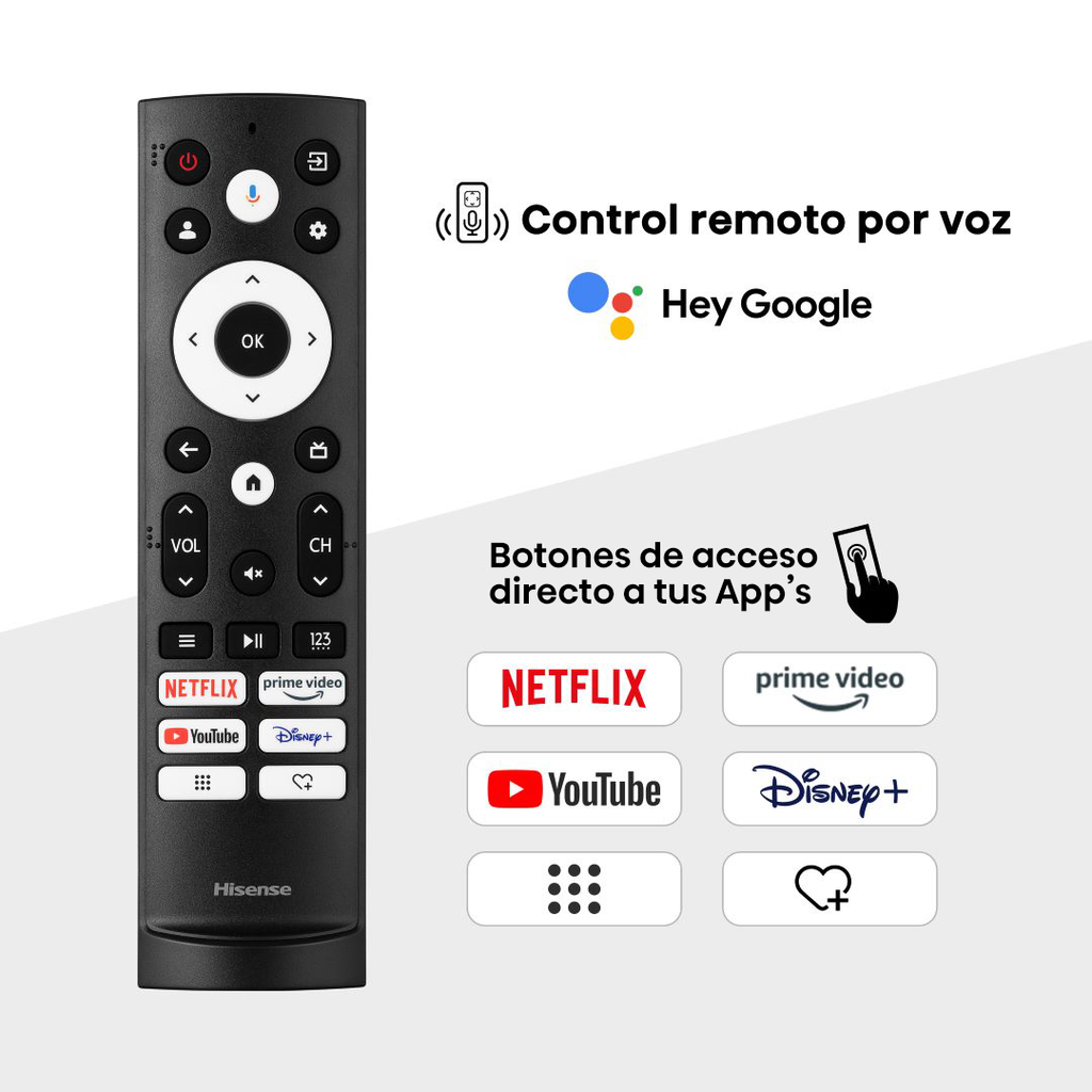 Smart TV Hisense 55" Mini-Led con Google TV Serie U6N