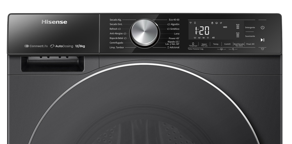 Lavasecarropa Hisense Smart Wi-Fi Serie 5S 12/8KG