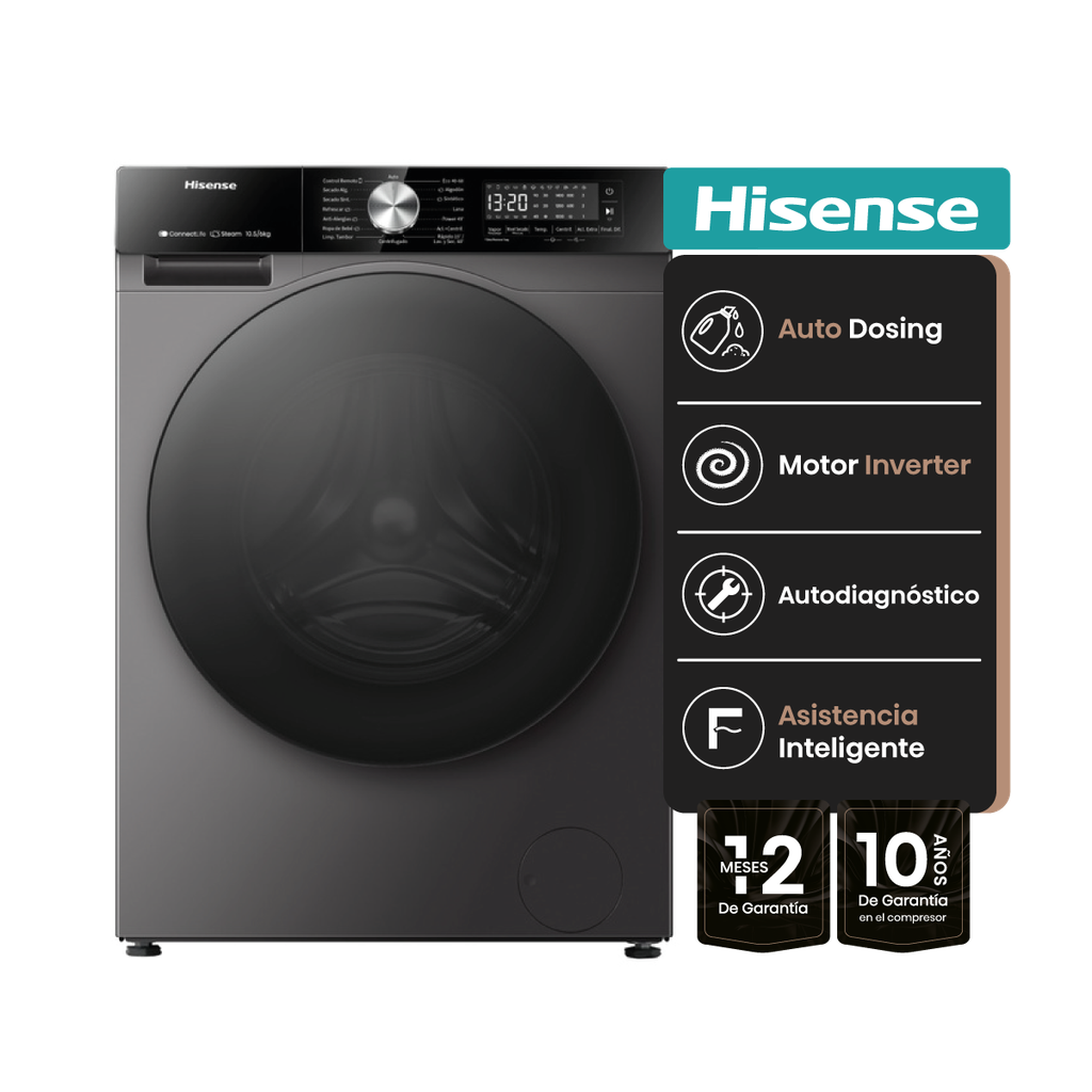 Lavasecarropa Hisense Smart Wi-Fi Serie 5S 12/8KG