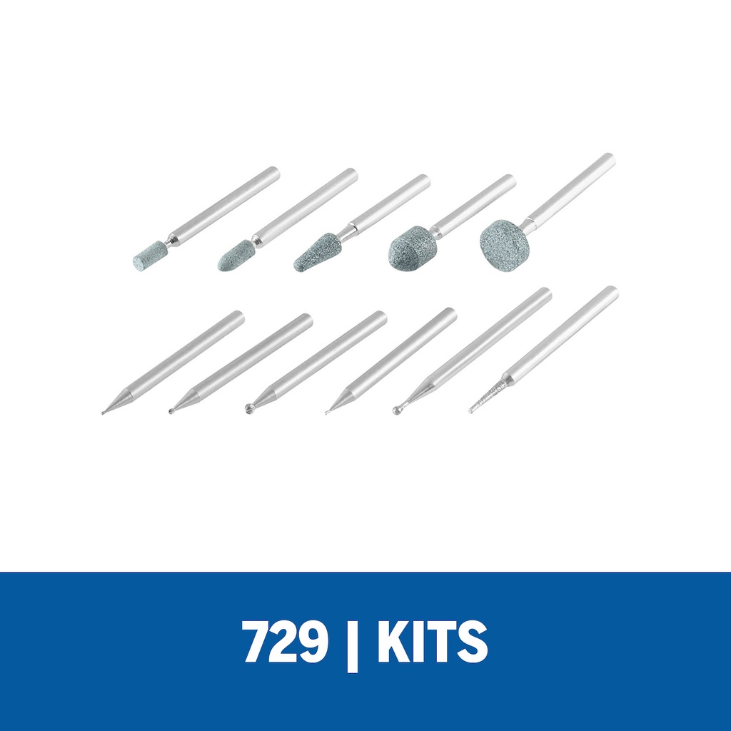 Kit de accesorios de Minitorno Dremel 11 Piezas (Modelo 729)