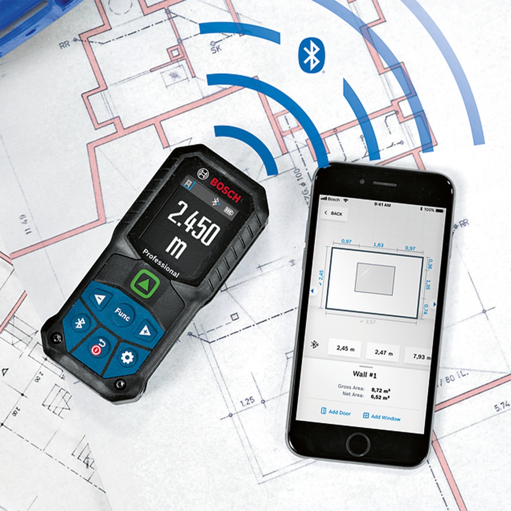 Medidor láser verde Bosch GLM 50-27 CG con Bluetooth