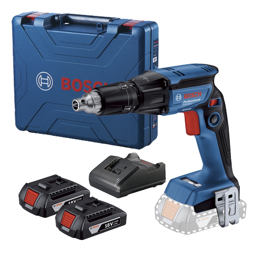 Atornillador para Drywall Bosch GTB 185-LI, 18V, 2 baterías y maleta