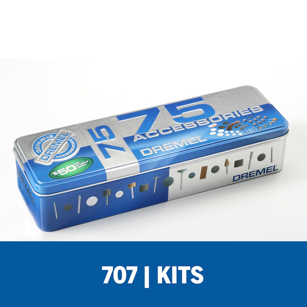 Kit de accesorios para Minitorno Dremel 75 Piezas (Modelo 707)