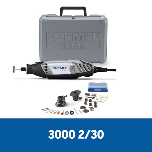 [F013.300.0PS-000] Minitorno Dremel 3000 con 2 acoplamientos y 30 accesorios