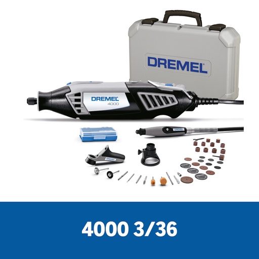 [F013.400.0NC-000] Minitorno Dremel 4000 con 3 acoples y 36 accesorios